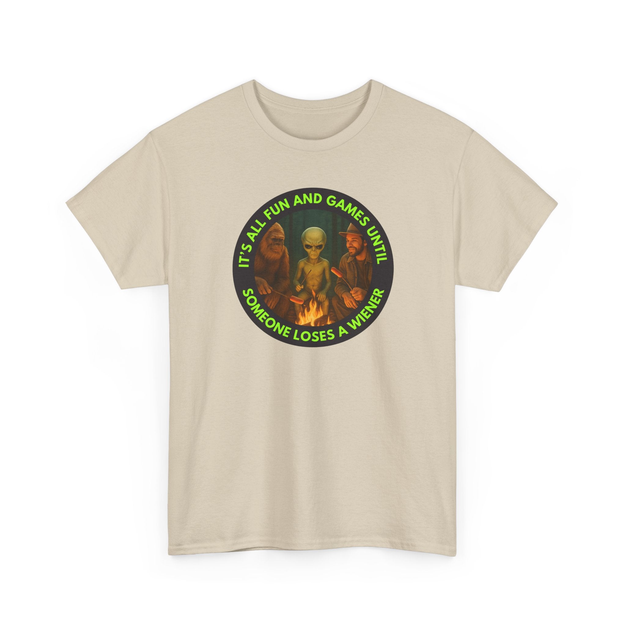 It's All Fun and Games Until... Funny Alien Camping T-shirt, Gift for Gamers, Casual Wear, Unique Statement