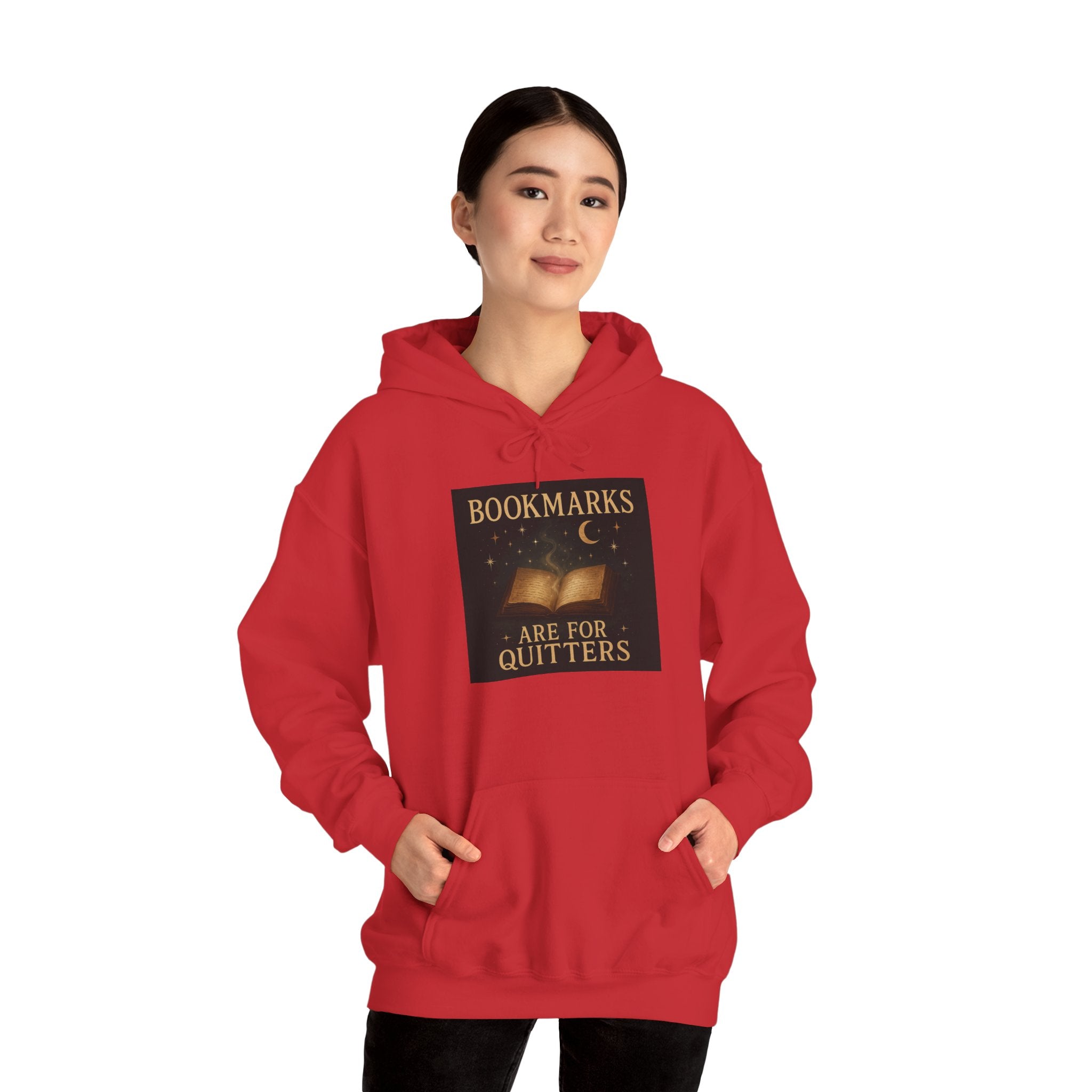 Cozy Literary Hoodie - Bookmarks Are for Quitters, Gift for Book Lovers, Reading Hoodie, Literary Apparel, Cozy Sweatshirt