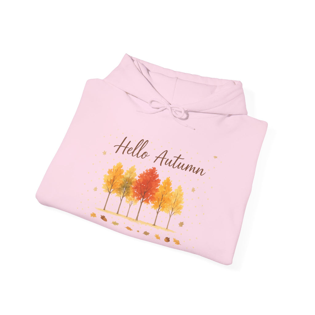 Autumn Vibes Hooded Sweatshirt, Cozy Fall Hoodie, Hello Autumn Sweatshirt, Unisex Fall Apparel, Seasonal Fashion, Gift for Her