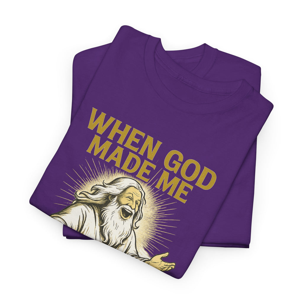God Made Me / Rebel Tee, Unisex Cotton Shirt, Funny Religious Gift, Casual Wear, Spiritual Quote Tee