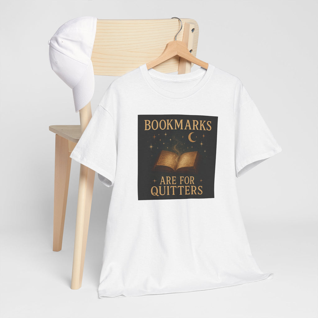 Bookmarks are for Quitters Unisex Cotton Tee, Funny Gift, Reading Shirt, Literary Quote Apparel, Bookworm Fashion, Cute Book Shirt