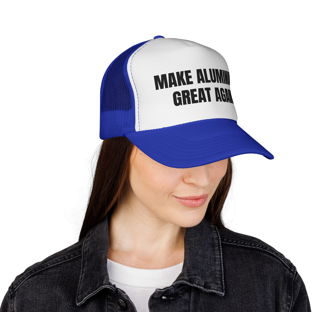 Make Aluminum Great Again Trucker Hat — Retro Patriotic Workwear Cap
