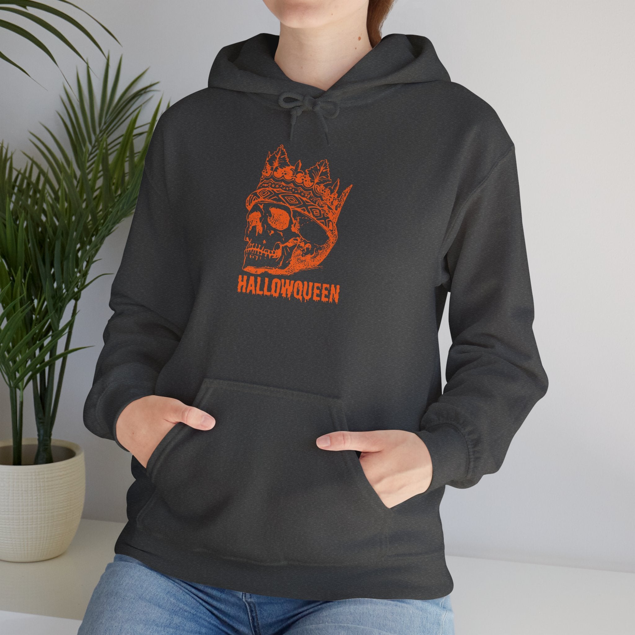 Unisex Skull Hoodie, HALLOWQUEEN Sweatshirt for Halloween, Cozy Winter Wear, Halloween Costume, Gift Idea for Her