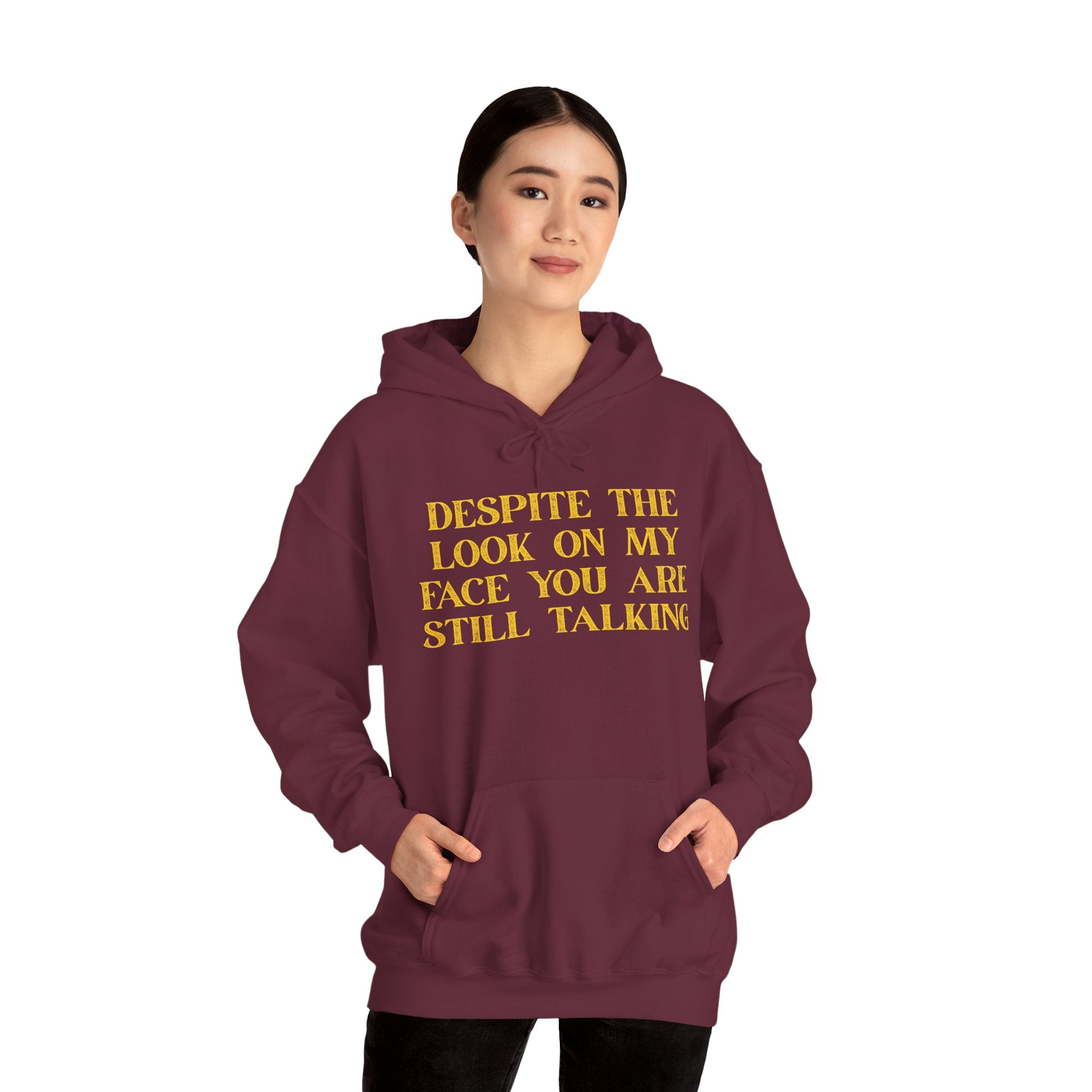 Funny Quote Hoodie, Unisex Heavy Blend Sweatshirt, Casual Wear, Gift for Friends, Cozy Style, Lightweight Fashion