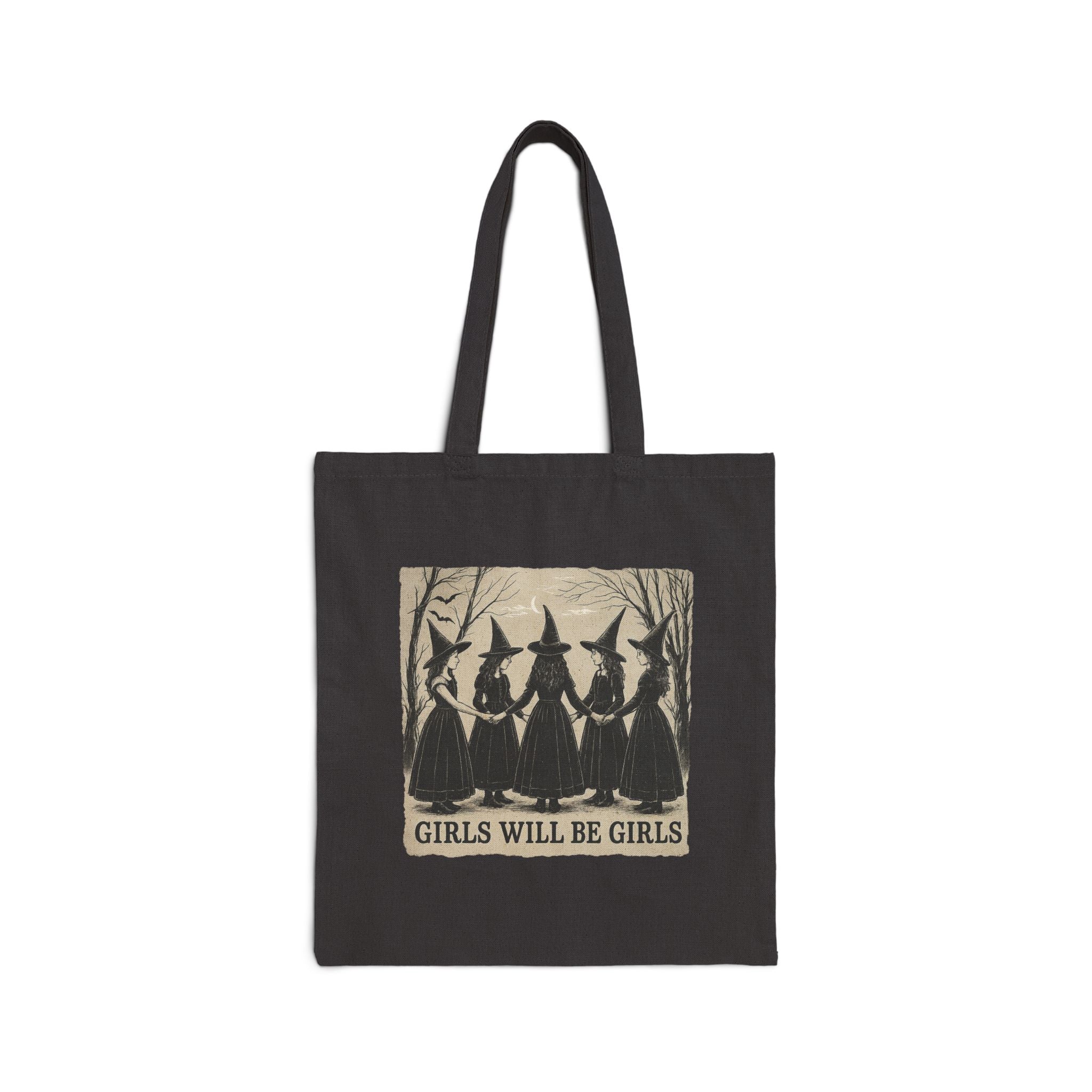 Witchy Girls Tote Bag | Halloween Shopping Bag, Eco-Friendly Tote, Gift for Witches, Witchcraft Accessory, Canvas Bag, Girls Night Out