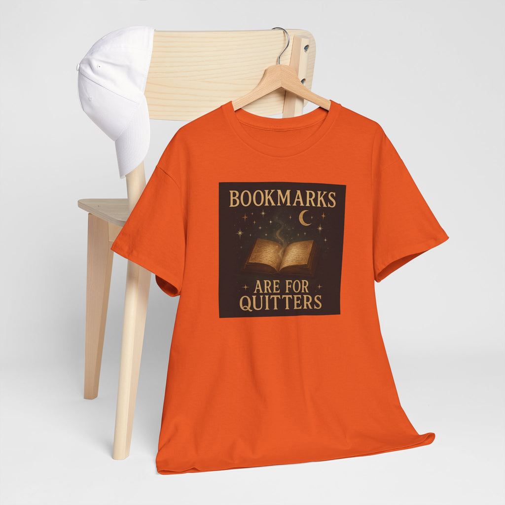 Bookmarks are for Quitters Unisex Cotton Tee, Funny Gift, Reading Shirt, Literary Quote Apparel, Bookworm Fashion, Cute Book Shirt