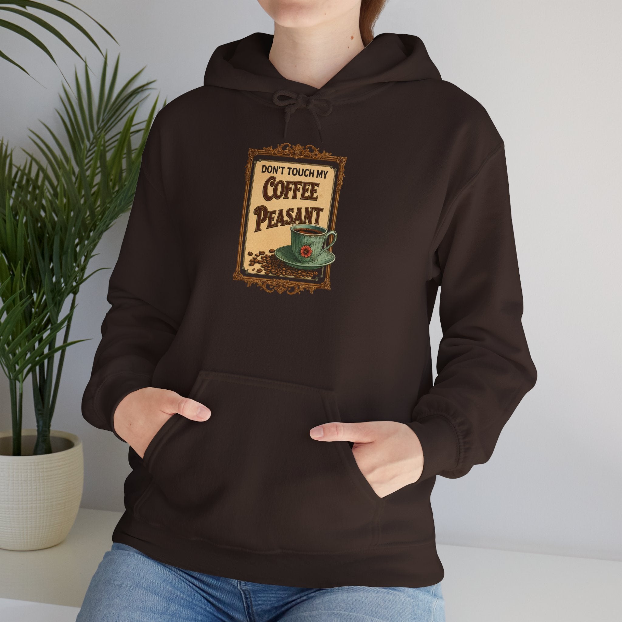 Funny - Don't Touch My Coffee Peasant Hoodie - Comfortable Unisex Sweatshirt for Coffee Lovers,  College Students, Casual Wear, Cafe Style,