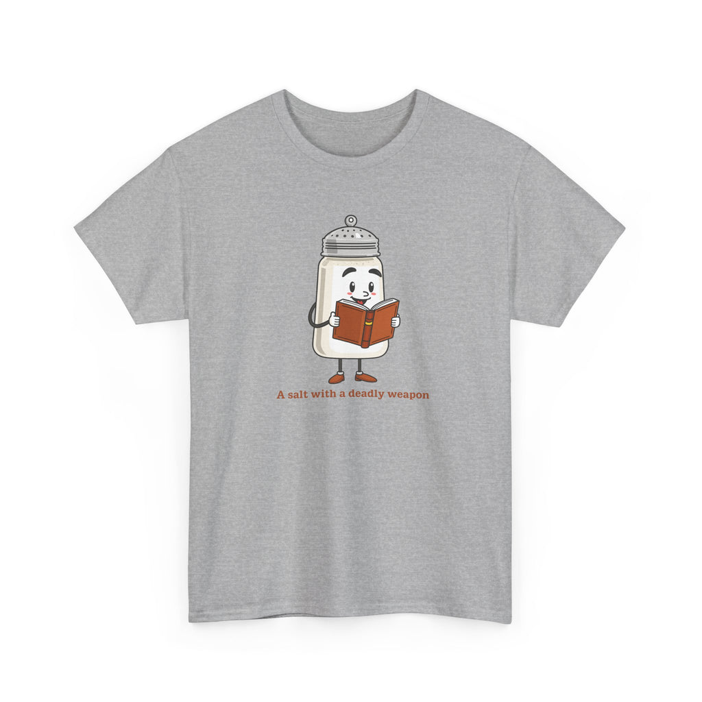 Funny Salt Bear Graphic Tee, Unisex Heavy Cotton Tee, Cute Gift for Food Lovers, Book Lovers, Unique Humor Shirt, Casual Everyday Wear