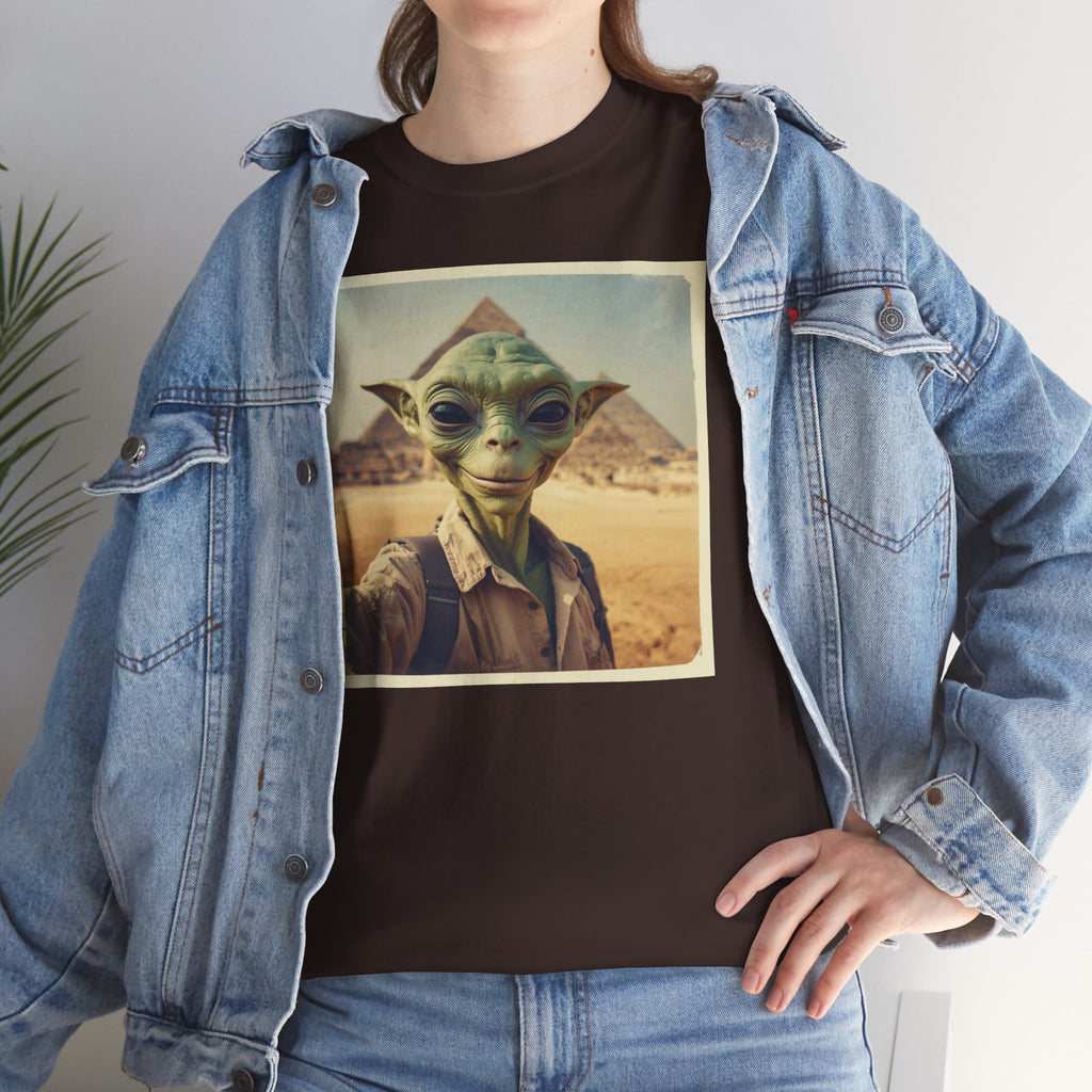 Alien Explorer at the Pyramids Graphic T-Shirt