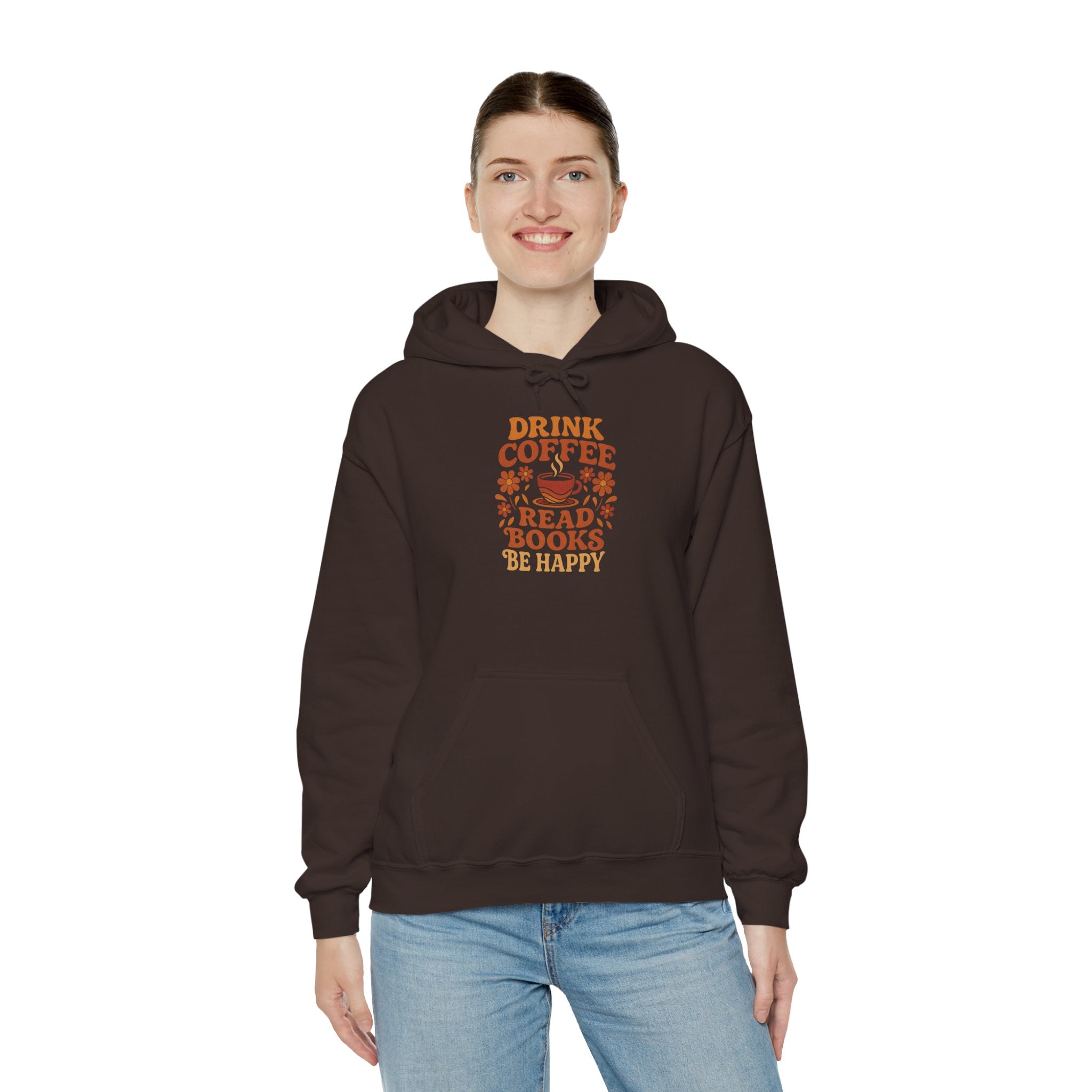 Cozy Coffee & Book Lover Hoodie - Perfect for Bookworms, Reading Gifts, Relaxed Vibes, Fall Wear, Gift for Friends