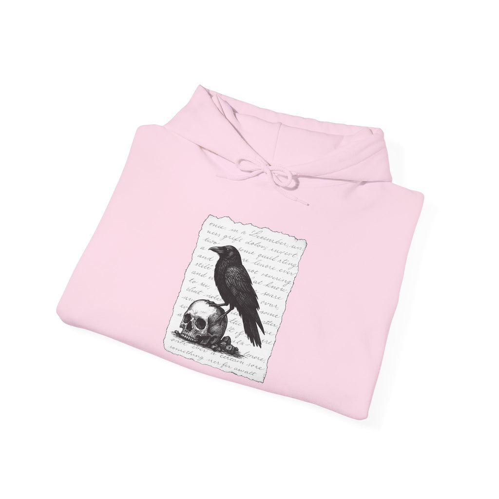 Gothic Raven Hoodie, Cozy Sweatshirt, Unisex Pullover, Halloween Apparel, Fall Fashion, Book Lovers, Theatre Lovers