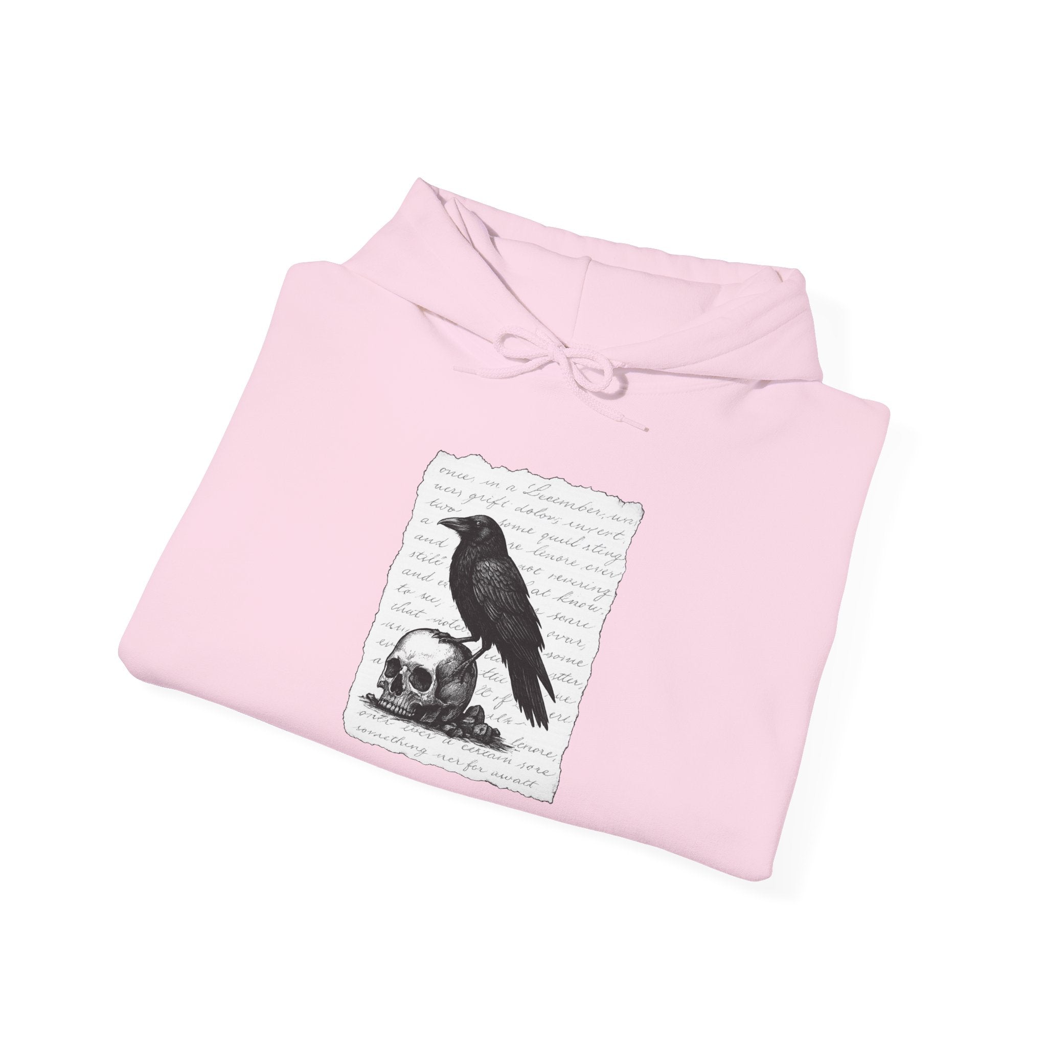 Gothic Raven Hoodie, Cozy Sweatshirt, Unisex Pullover, Halloween Apparel, Fall Fashion, Book Lovers, Theatre Lovers