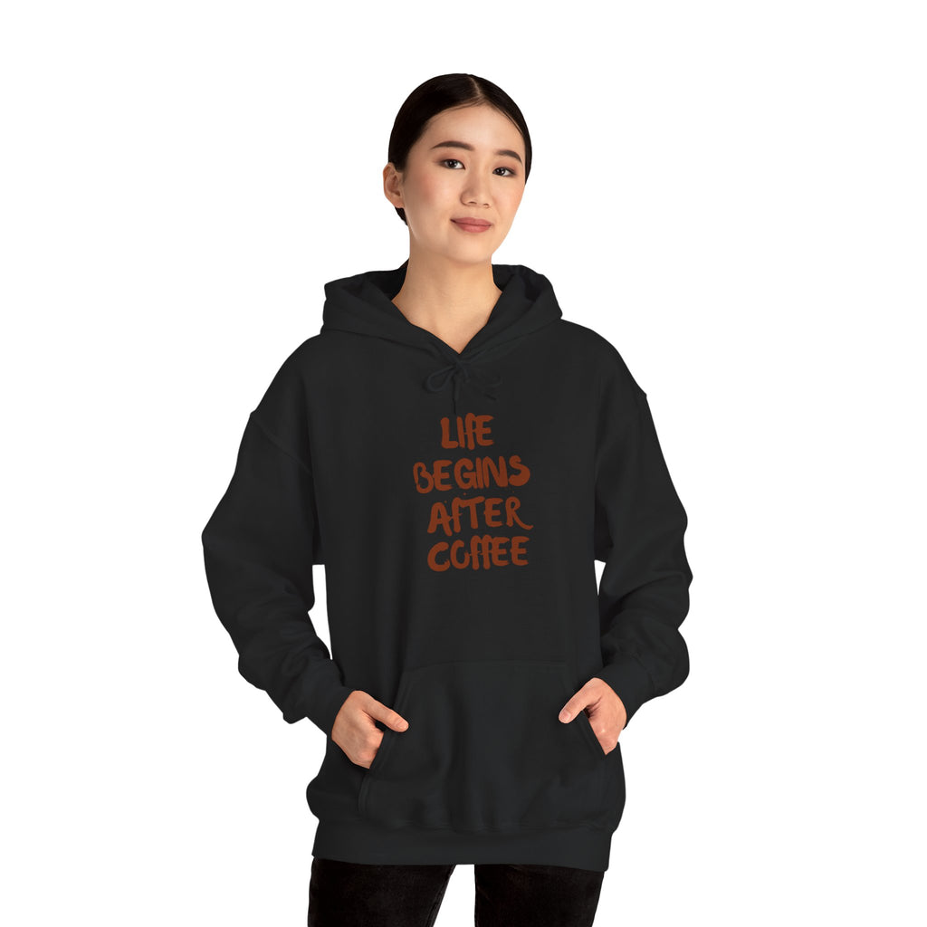 Life Begins After Coffee Hoodie - Cozy Unisex Hooded Sweatshirt for Coffee Lovers, Perfect Gift for Birthdays, Holidays, Relaxation
