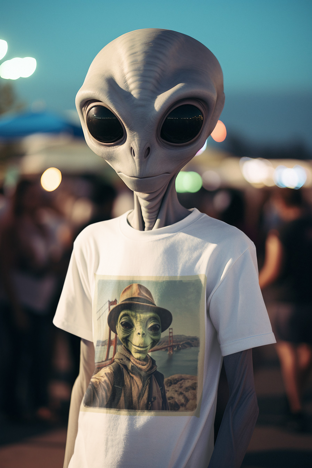 Alien Selfie Tee, Funny Graphic T-Shirt, Unique Art Shirt, Unisex Cotton Tee, Gift for Space Lovers, Quirky Style Wear