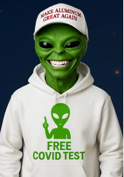 Alien 'Free COVID Test' Hoodie — Funny Sci‑Fi Graphic Sweatshirt