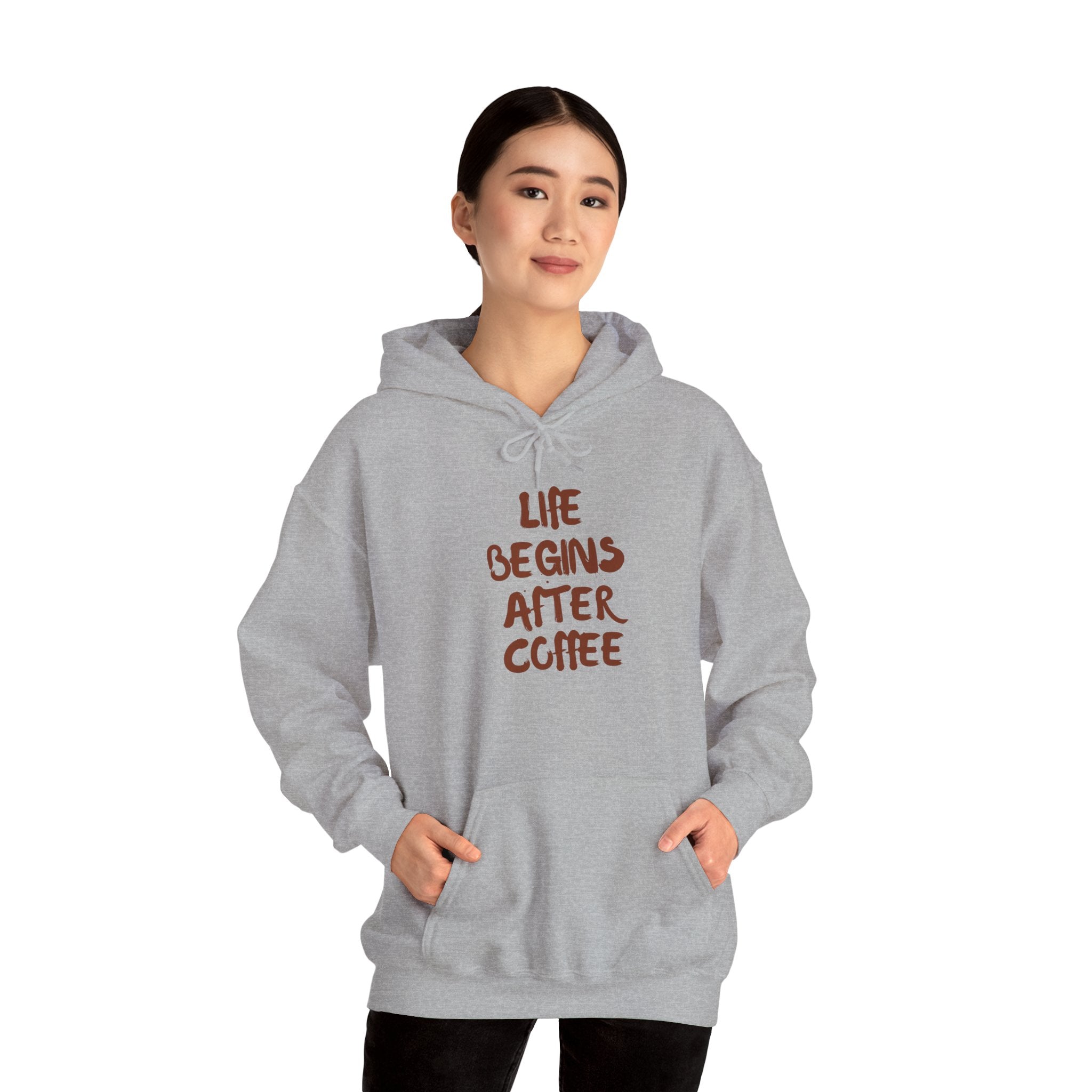 Life Begins After Coffee Hoodie - Cozy Unisex Hooded Sweatshirt for Coffee Lovers, Perfect Gift for Birthdays, Holidays, Relaxation