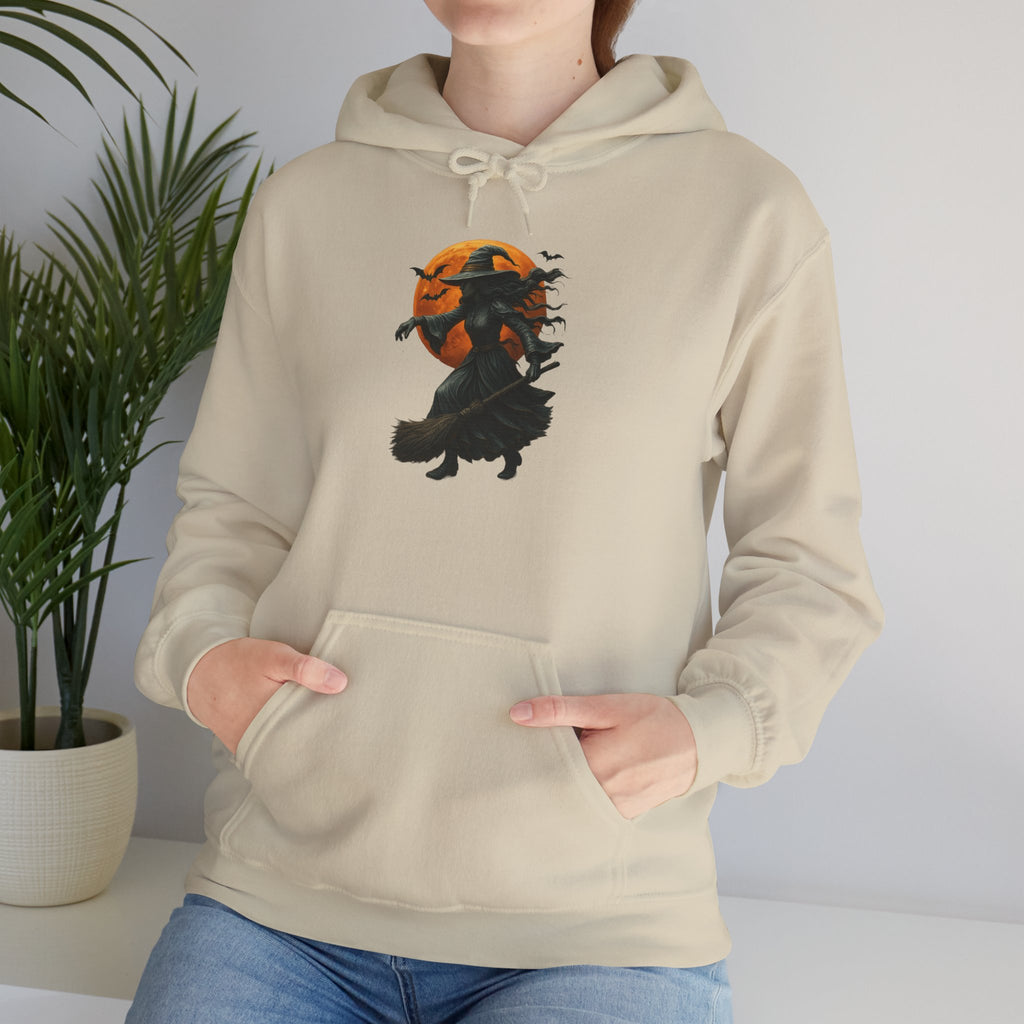 Halloween-Inspired Witch Hoodie, Cozy Fall Sweatshirt, Unisex Autumn Apparel, Spooky Season Gift, Perfect for October Celebrations