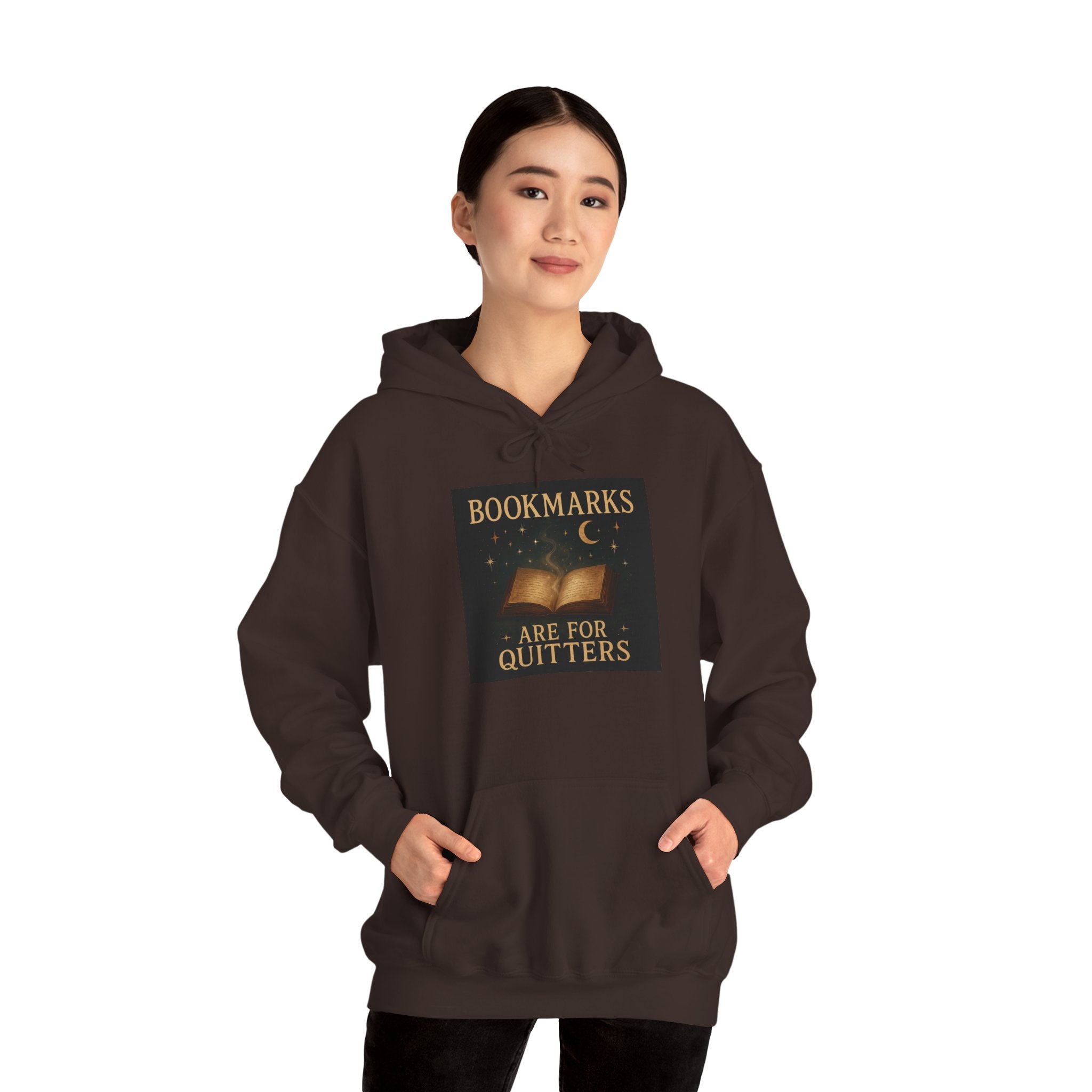 Cozy Literary Hoodie - Bookmarks Are for Quitters, Gift for Book Lovers, Reading Hoodie, Literary Apparel, Cozy Sweatshirt