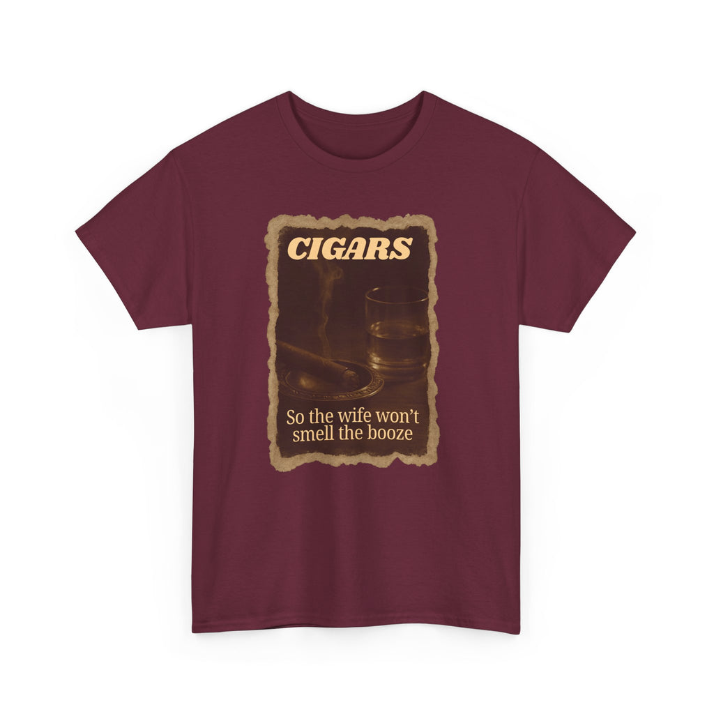 Cigar Theme Unisex Heavy Cotton T-shirt, Funny Gift for Men, Humor T-Shirt, Casual Wear, Birthday Gift, Father's Day