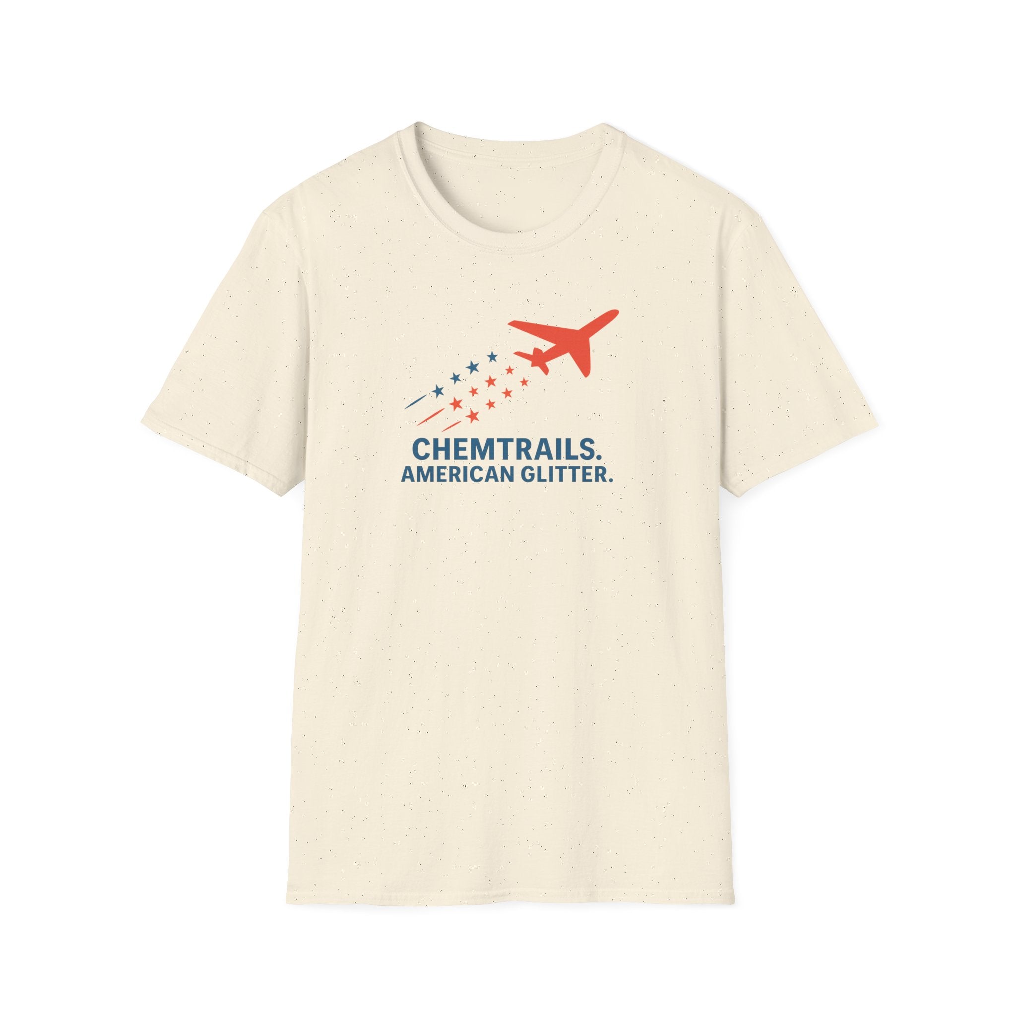 Chemtrails American Glitter T-Shirt | Unisex Softstyle Tee for Trendy Comfort,  Statement Top, Casual