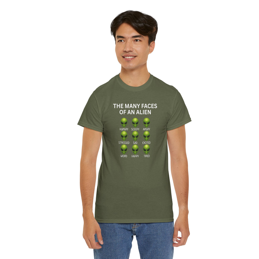 Unisex Alien Emotions Tee, Funny Graphic T-Shirt, Humor Gift for Nerds, Sci-Fi Apparel, Casual Wear for Fans