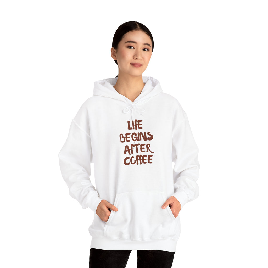 Life Begins After Coffee Hoodie - Cozy Unisex Hooded Sweatshirt for Coffee Lovers, Perfect Gift for Birthdays, Holidays, Relaxation
