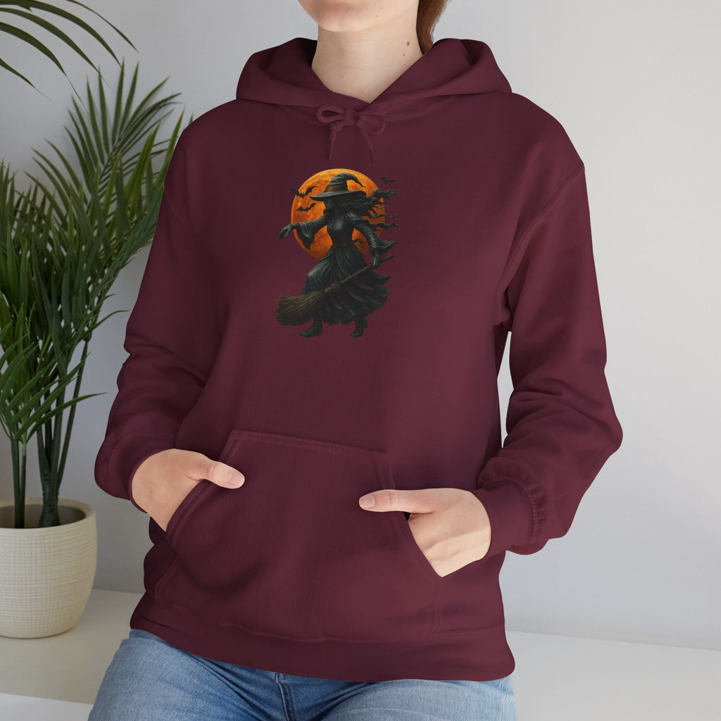 Halloween-Inspired Witch Hoodie, Cozy Fall Sweatshirt, Unisex Autumn Apparel, Spooky Season Gift, Perfect for October Celebrations