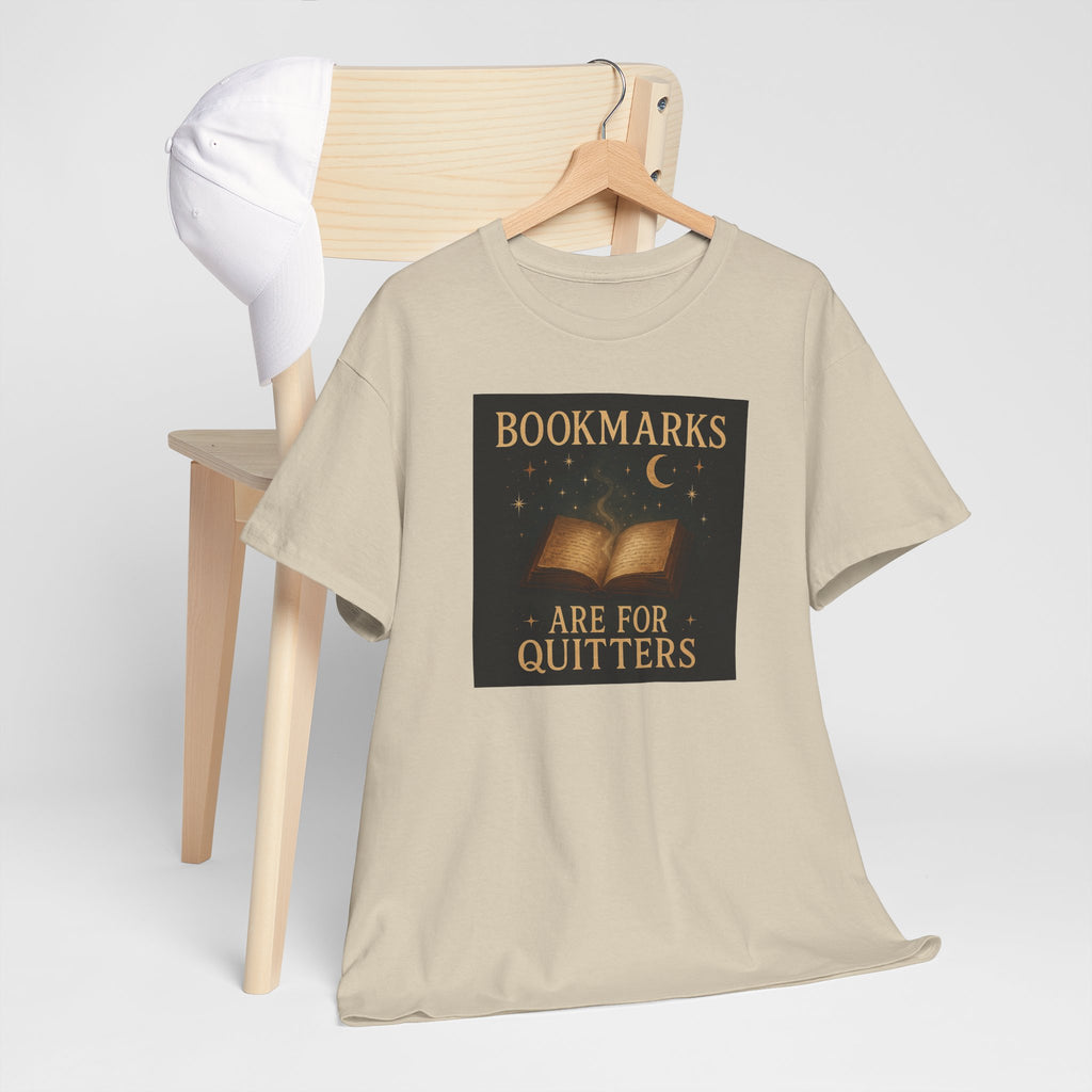 Bookmarks are for Quitters Unisex Cotton Tee, Funny Gift, Reading Shirt, Literary Quote Apparel, Bookworm Fashion, Cute Book Shirt
