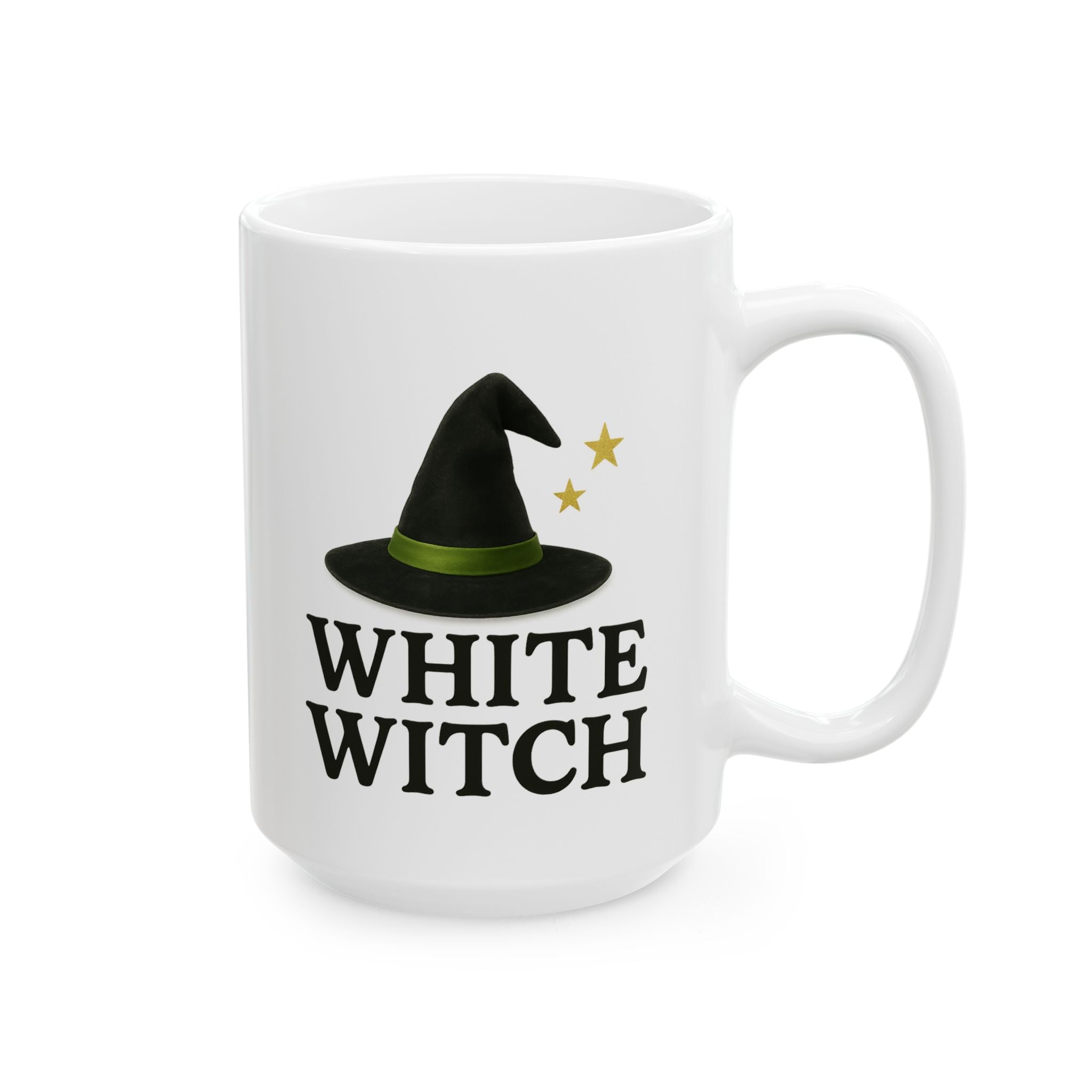 Ceramic Mug with White Witch Design, Spellbinding Coffee Cup, Halloween Decor, Gift for Witch Lovers, White Witch Mug, 11oz and 15oz Sizes