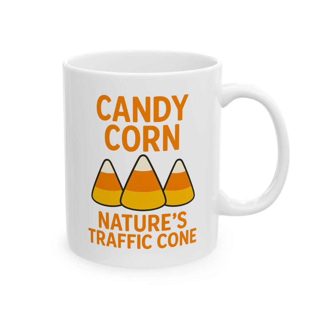 Festive Candy Corn Ceramic Mug - Perfect for Halloween, Trick-or-Treaters, Fall Decor, Cozy Vibes, Hot Cocoa Lovers