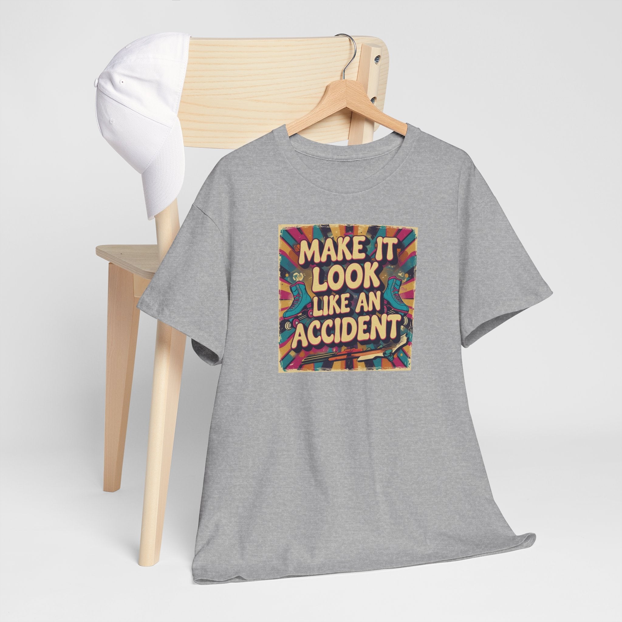 Playful Unisex Heavy Cotton Tee: Make It Look Like An Accident, Casual Wear, Gift for Friends, Fun Statement Shirt, Everyday Comfort