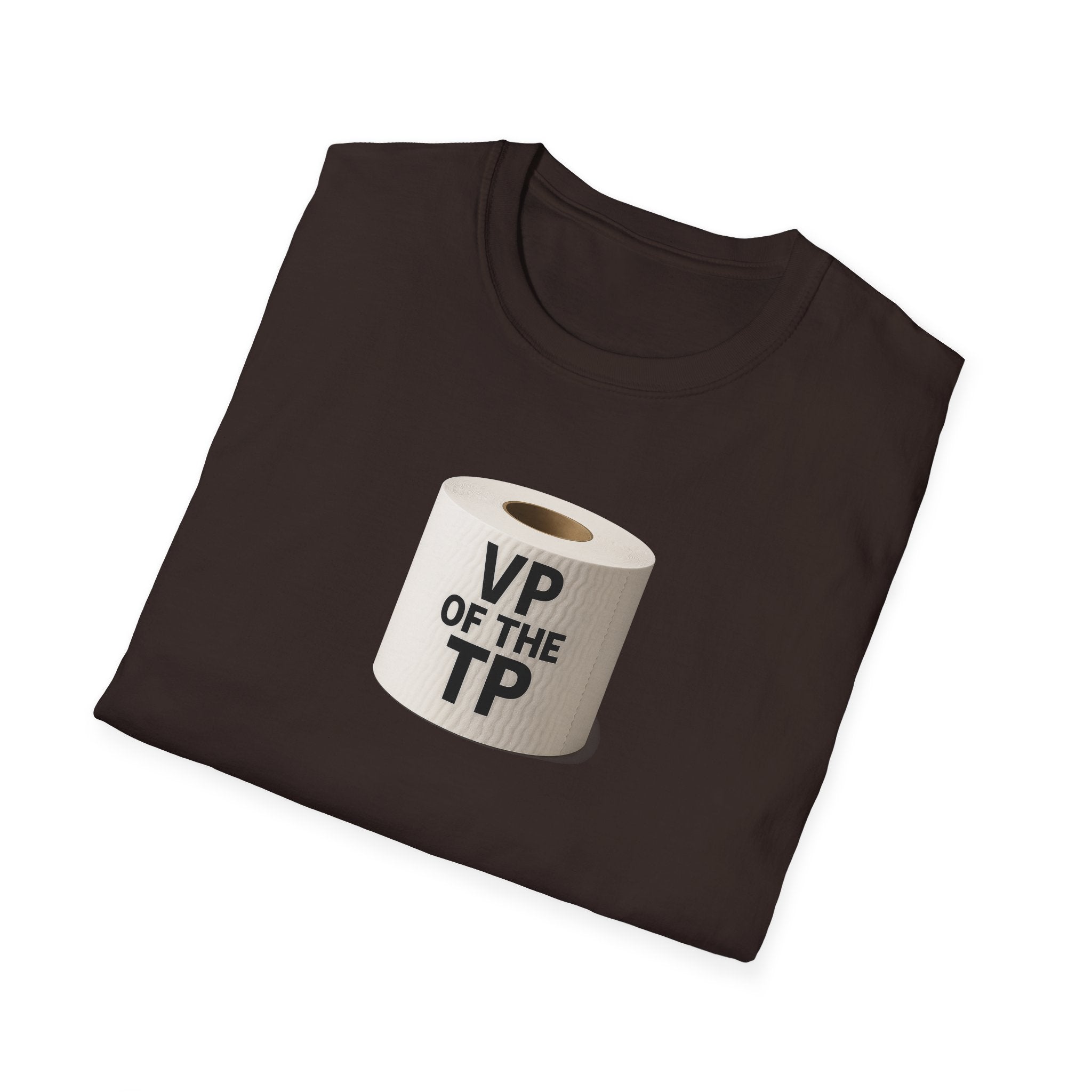 VP of the TP  - Unisex Softstyle T-Shirt, Humorous Gift, Toilet Paper Lover Shirt, Quirky Graphic Tee, Perfect for Parties