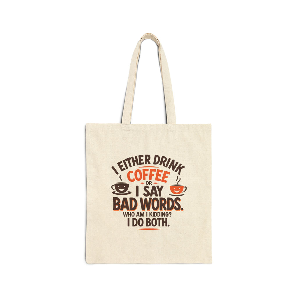 COFFEE OR BAD WORDS - Tote Bag, Humorous Gift for Coffee Lovers, Everyday Use, Eco-Friendly Shopping Bag, Perfect for Birthdays, Mother's Day