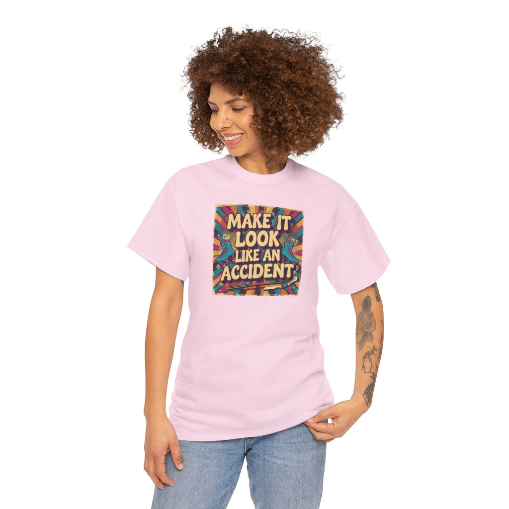 Playful Unisex Heavy Cotton Tee: Make It Look Like An Accident, Casual Wear, Gift for Friends, Fun Statement Shirt, Everyday Comfort