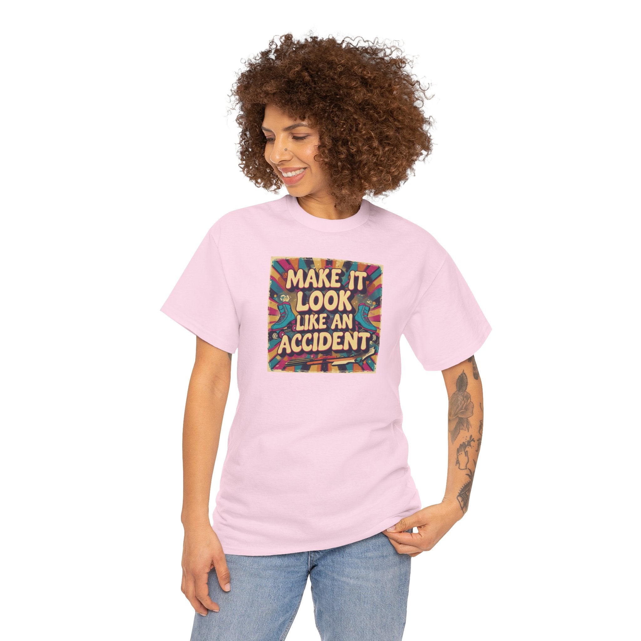 Playful Unisex Heavy Cotton Tee: Make It Look Like An Accident, Casual Wear, Gift for Friends, Fun Statement Shirt, Everyday Comfort