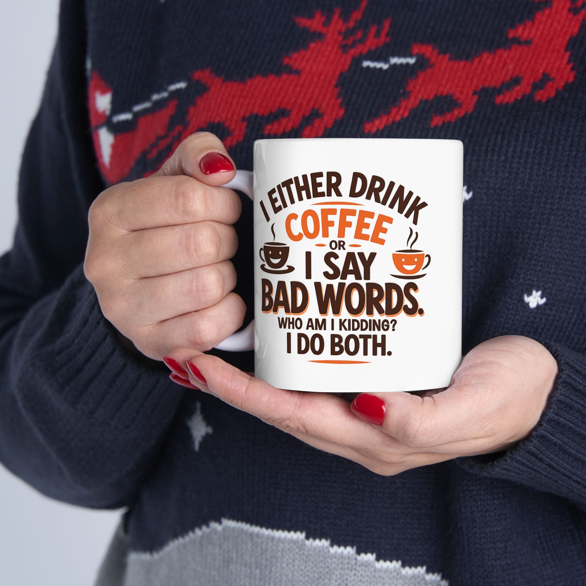 I DRINK COFFEE OR SAY BAD WORDS Funny Coffee Mug, Humorous Gift for Coffee Lovers, Perfect for Birthdays, Holidays, Office Use