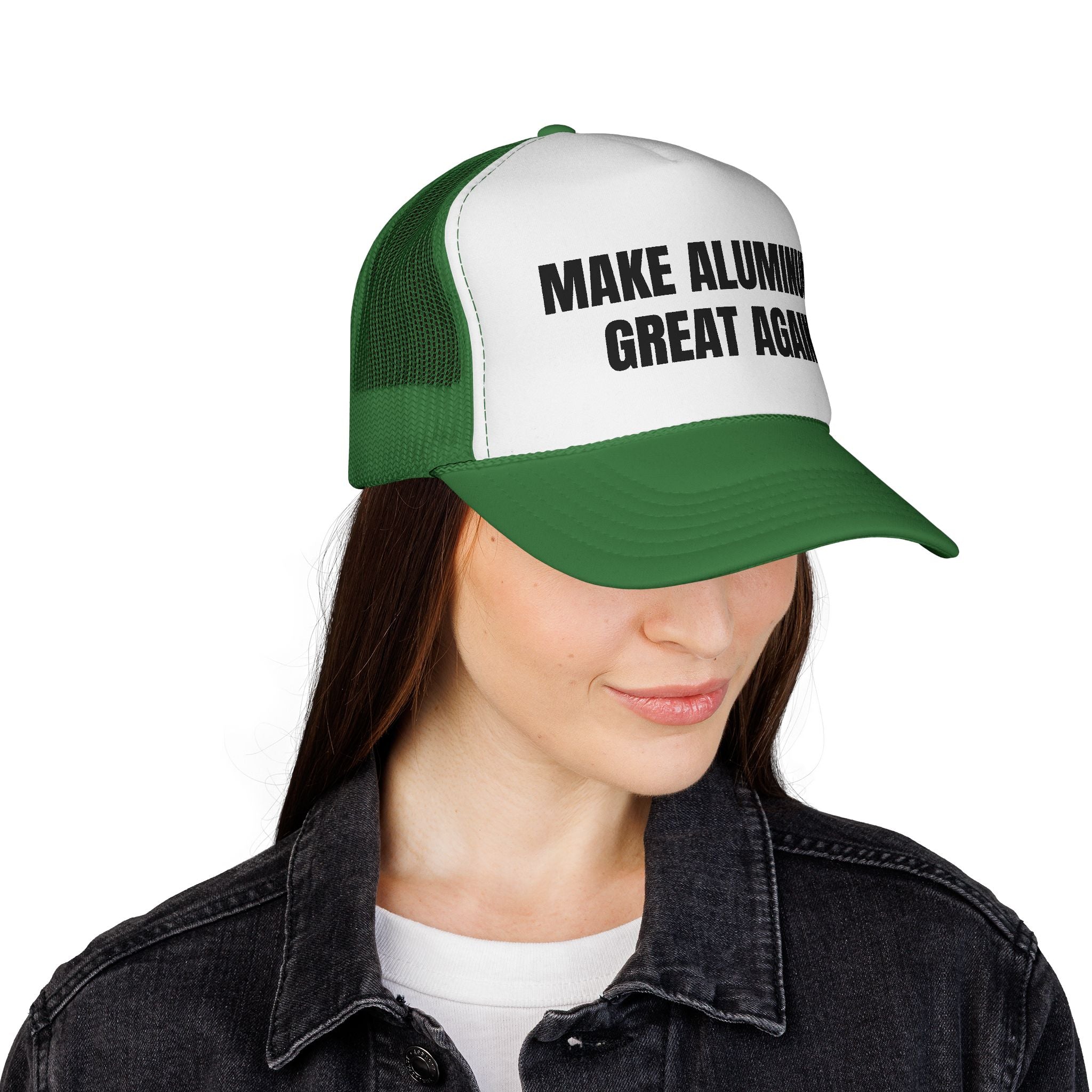 Make Aluminum Great Again Trucker Hat — Retro Patriotic Workwear Cap