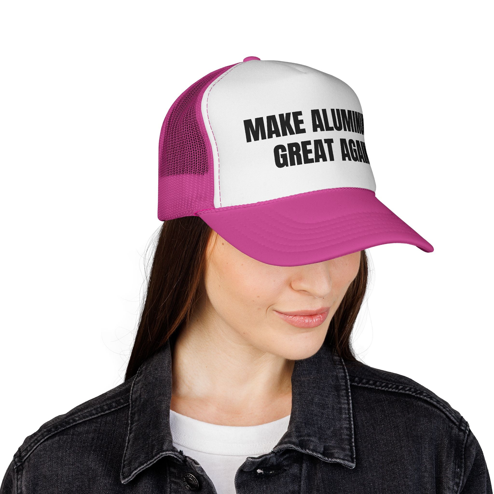 Make Aluminum Great Again Trucker Hat — Retro Patriotic Workwear Cap