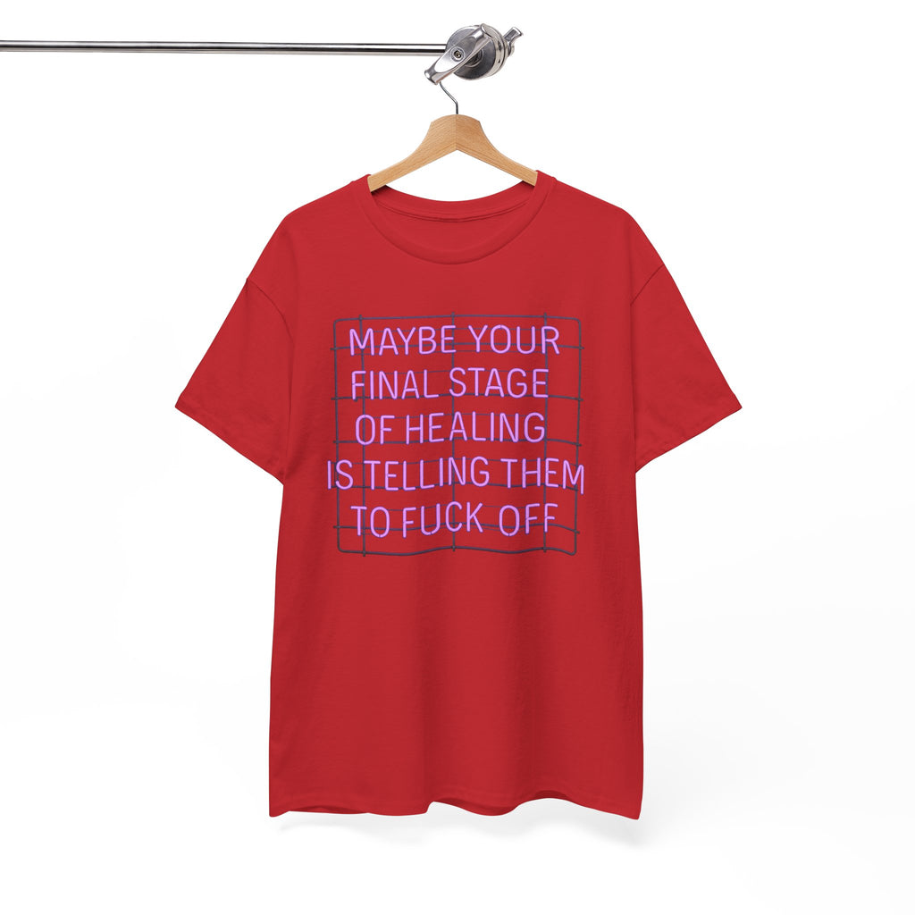 Unisex Heavy Cotton Tee - "Maybe Your Final Stage of Healing is Telling Them to F*ck Off" - Quirky Graphic Tee, Funny Saying Shirt, [...]
