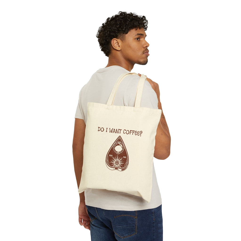 DO I WANT COFFEE PLANCHETTE - Coffee Lover's Canvas Tote Bag, Reusable Grocery Shopping Bag, Eco-Friendly Gift, Cute Coffee Tote, Chic Everyday Bag