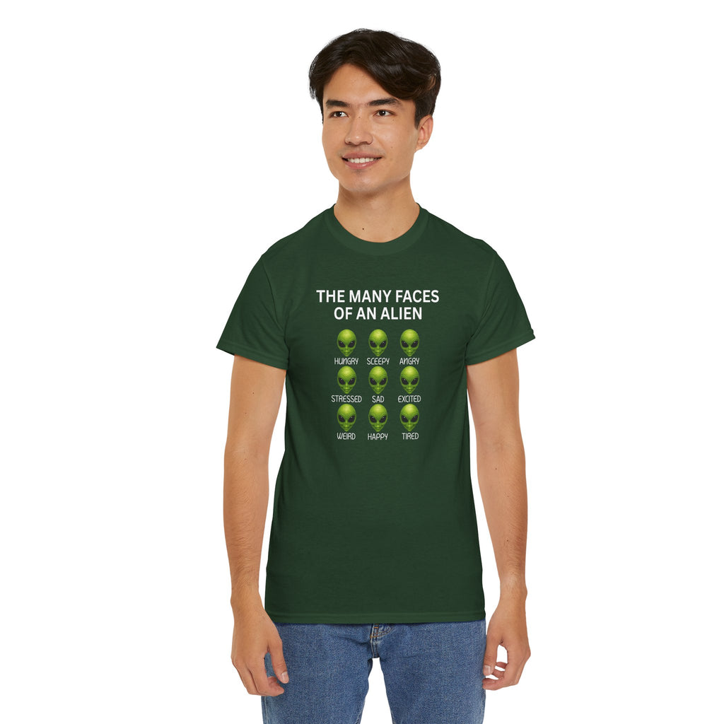 Unisex Alien Emotions Tee, Funny Graphic T-Shirt, Humor Gift for Nerds, Sci-Fi Apparel, Casual Wear for Fans