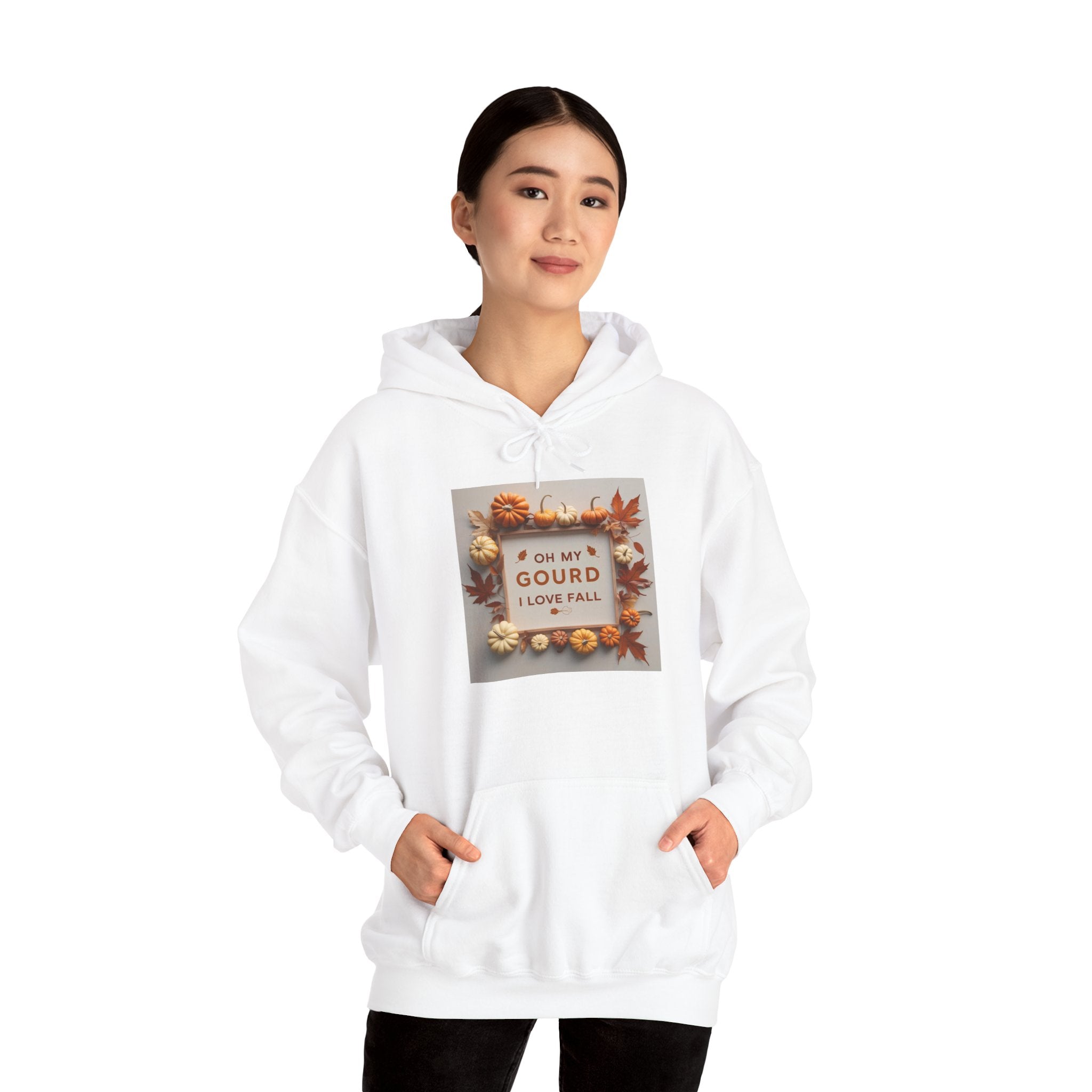 Oh my Gourd, Autumn Vibes Hooded Sweatshirt - Fall Gourd Love Sweatshirt, Cozy Pumpkin Hoodie, Thanksgiving Gift, Seasonal Fashion
