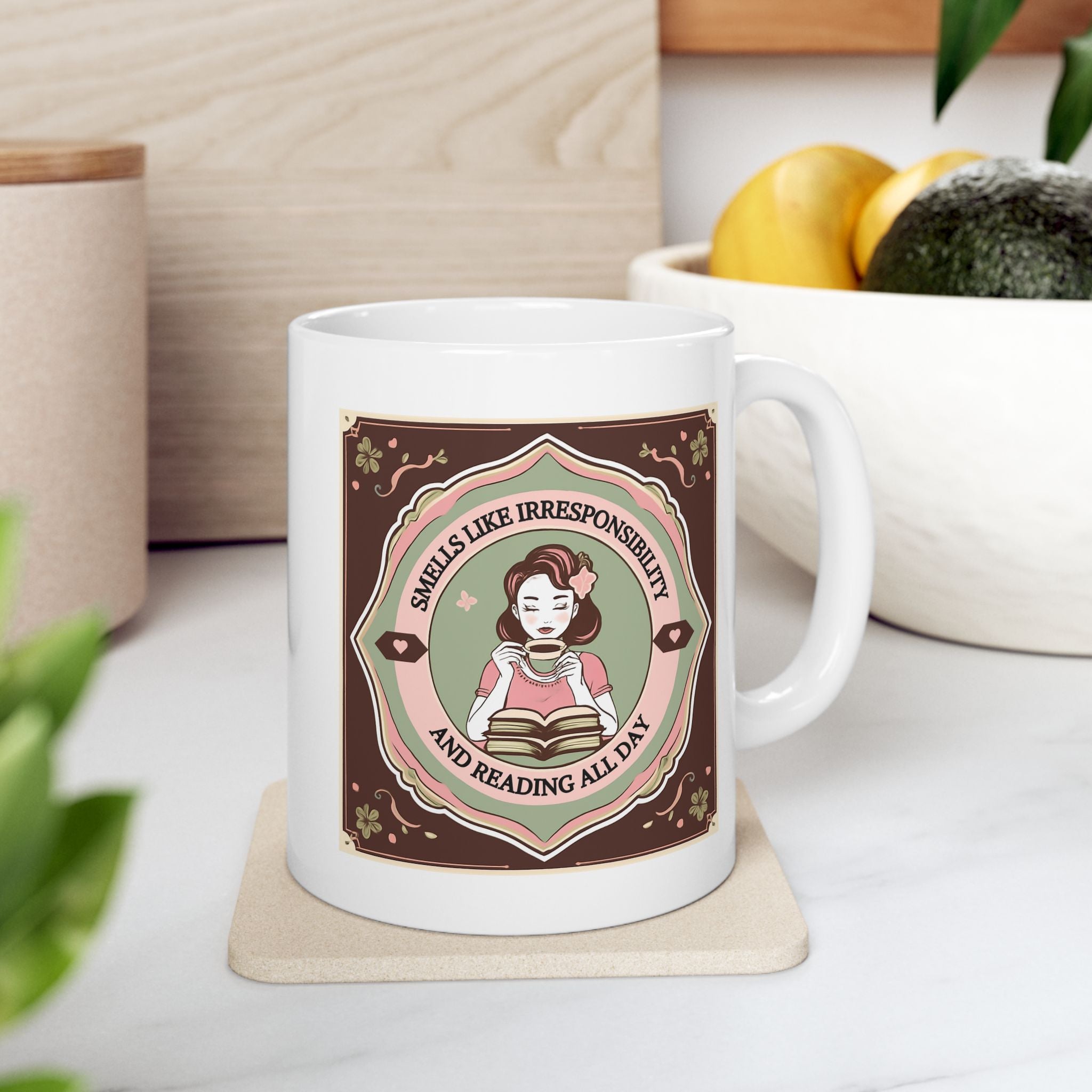 Vintage Floral Ceramic Mug, Unique Coffee Cup Gift, Tea Lovers Mug, Boho Chic Home Decor, Perfect for Birthdays and Holidays