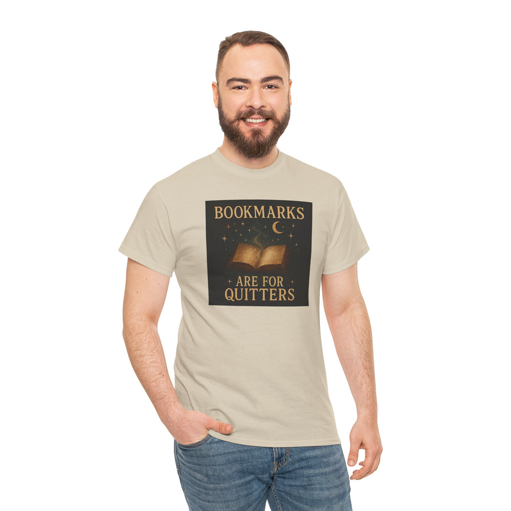 Bookmarks are for Quitters Unisex Cotton Tee, Funny Gift, Reading Shirt, Literary Quote Apparel, Bookworm Fashion, Cute Book Shirt