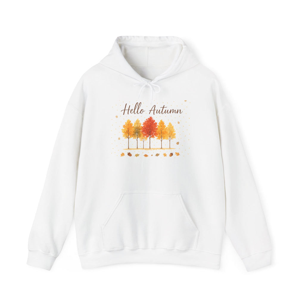 Autumn Vibes Hooded Sweatshirt, Cozy Fall Hoodie, Hello Autumn Sweatshirt, Unisex Fall Apparel, Seasonal Fashion, Gift for Her
