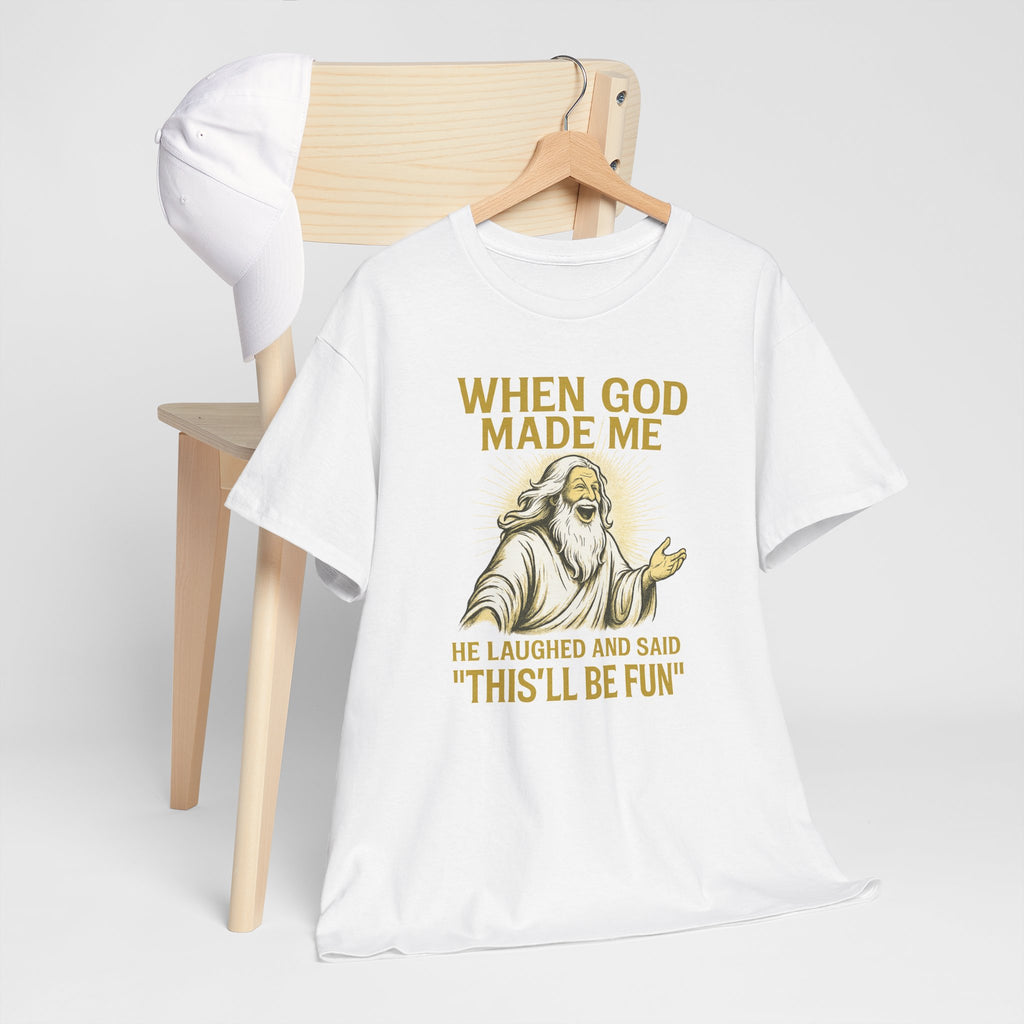 God Made Me / Rebel Tee, Unisex Cotton Shirt, Funny Religious Gift, Casual Wear, Spiritual Quote Tee