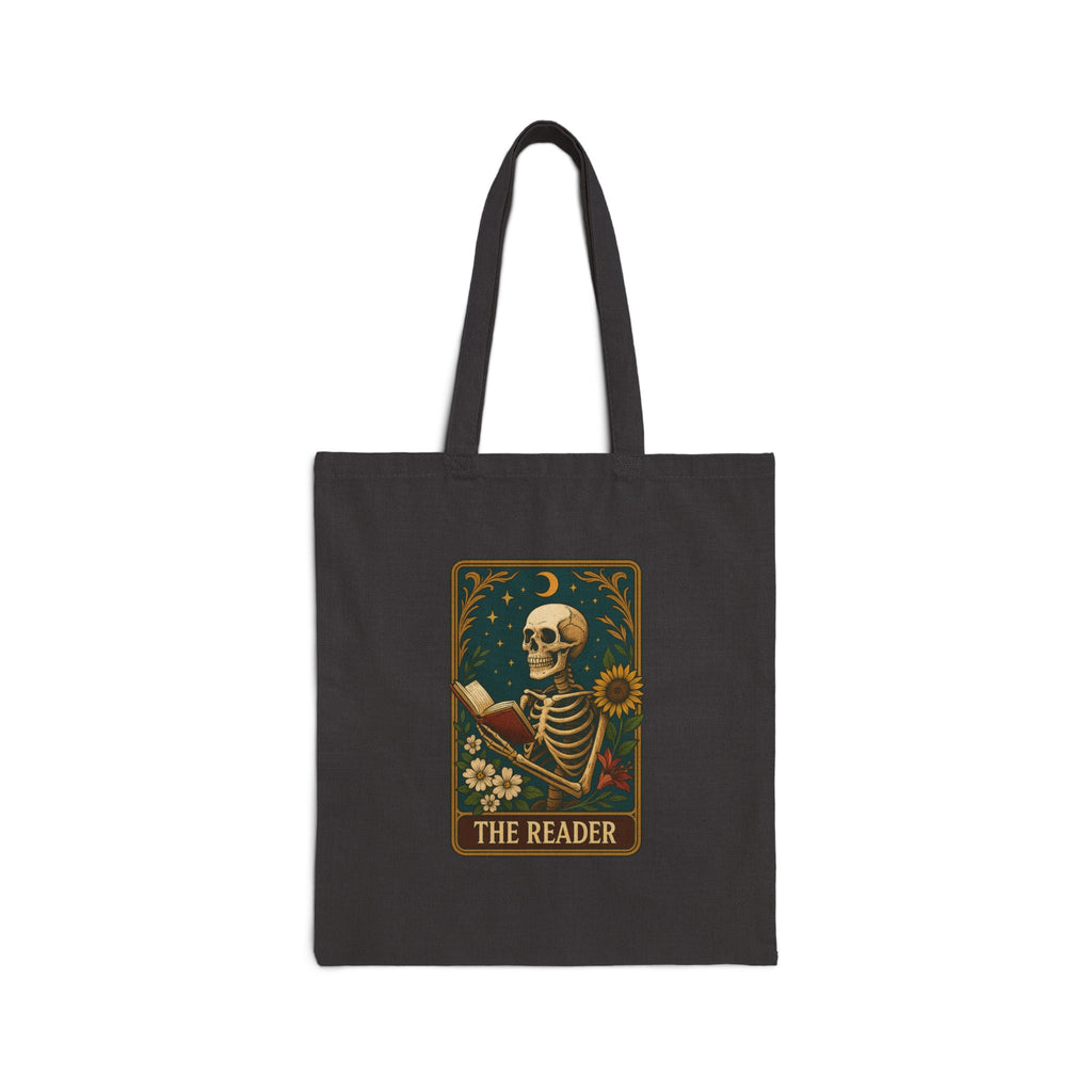 THE READER TAROT - Cotton Canvas Tote Bag, Book Lover Gift, Literary Tote, Library Bag, Reusable Shopping Tote