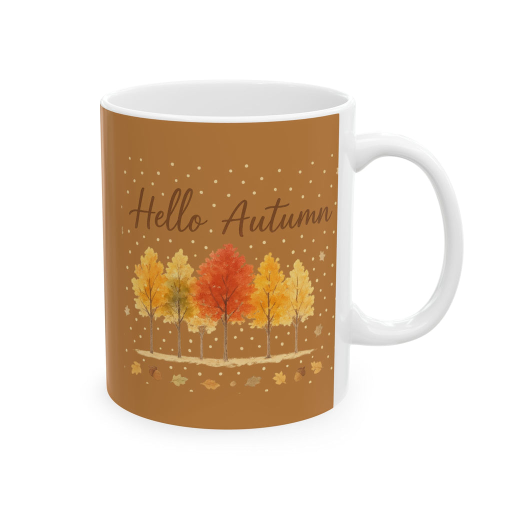 Autumn Leaves Ceramic Mug, Cozy Coffee Cup, Fall Decor, Thanksgiving Gift, Hot Beverage Mug, Seasonal Kitchenware