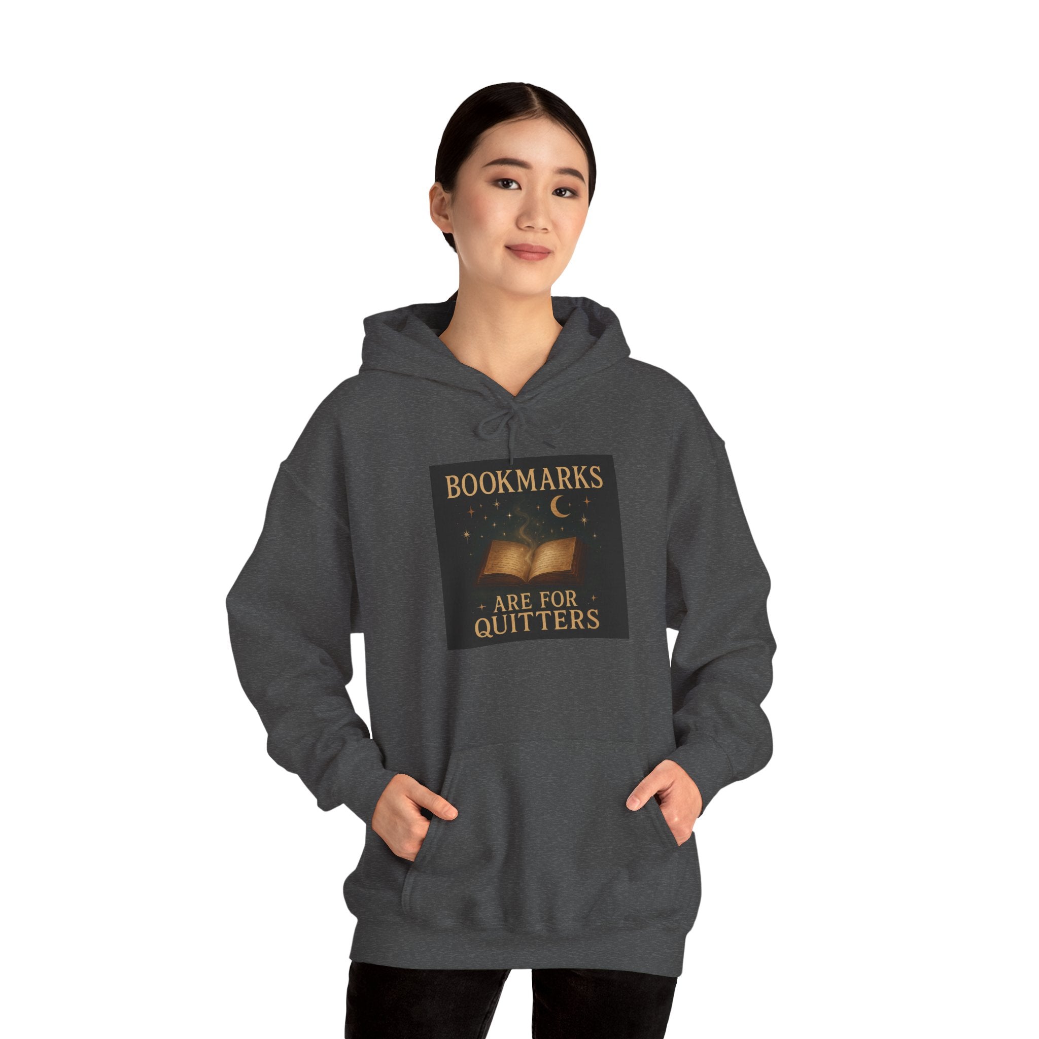 Cozy Literary Hoodie - Bookmarks Are for Quitters, Gift for Book Lovers, Reading Hoodie, Literary Apparel, Cozy Sweatshirt