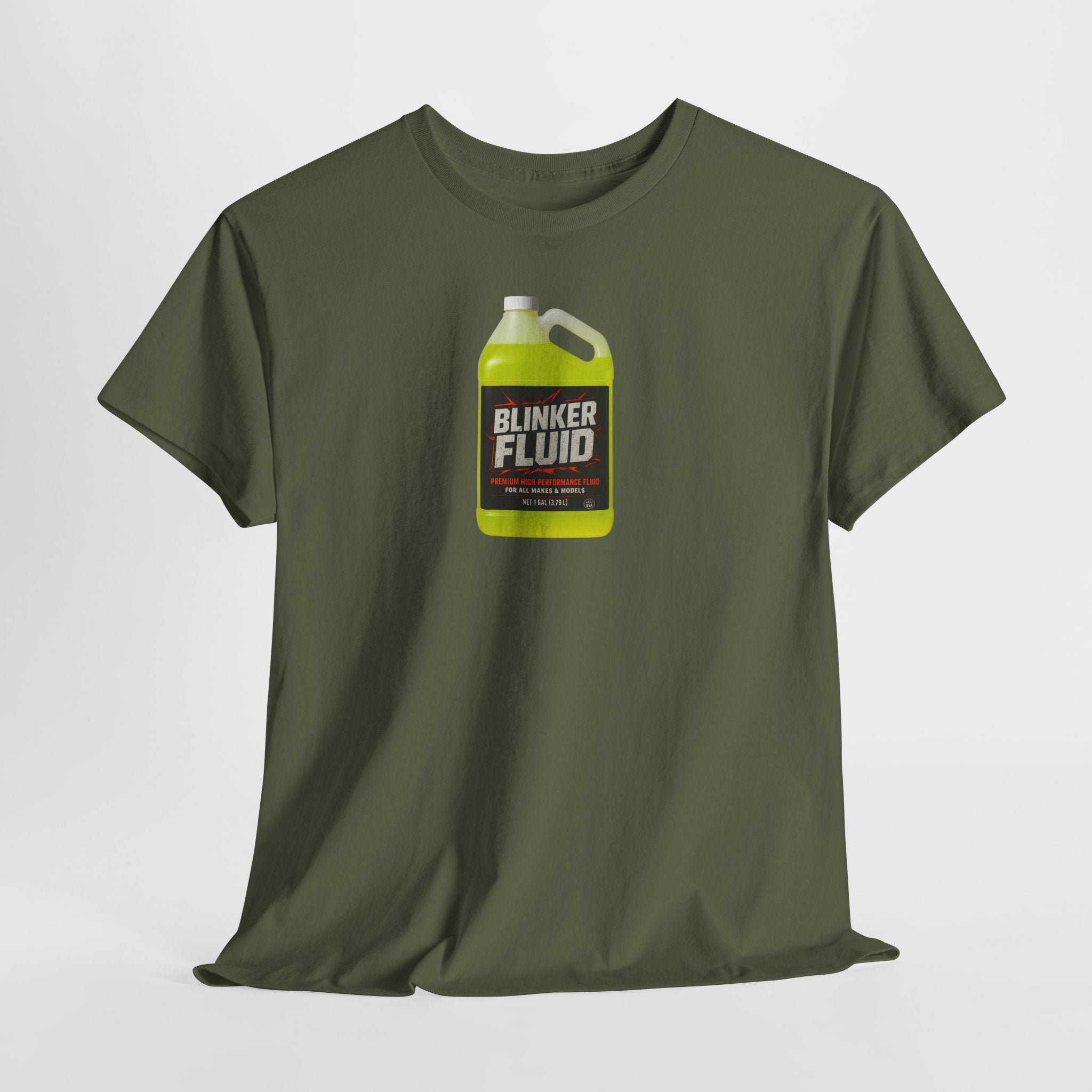 Humorous Blinker Fluid Tee, Funny T-Shirt, Car Lover Gift, Gag Gift, Unisex Heavy Cotton Shirt